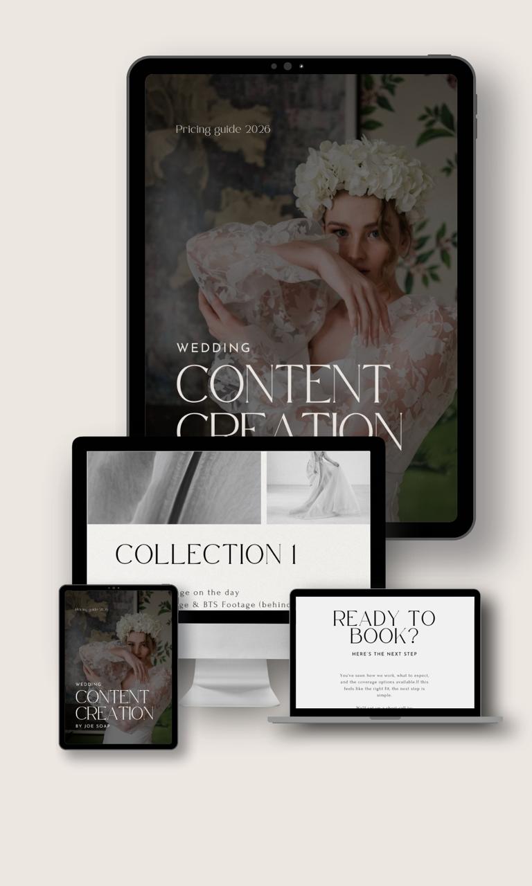 Wedding Content Creation Pricing Guide Template for Videographers & Content Creators